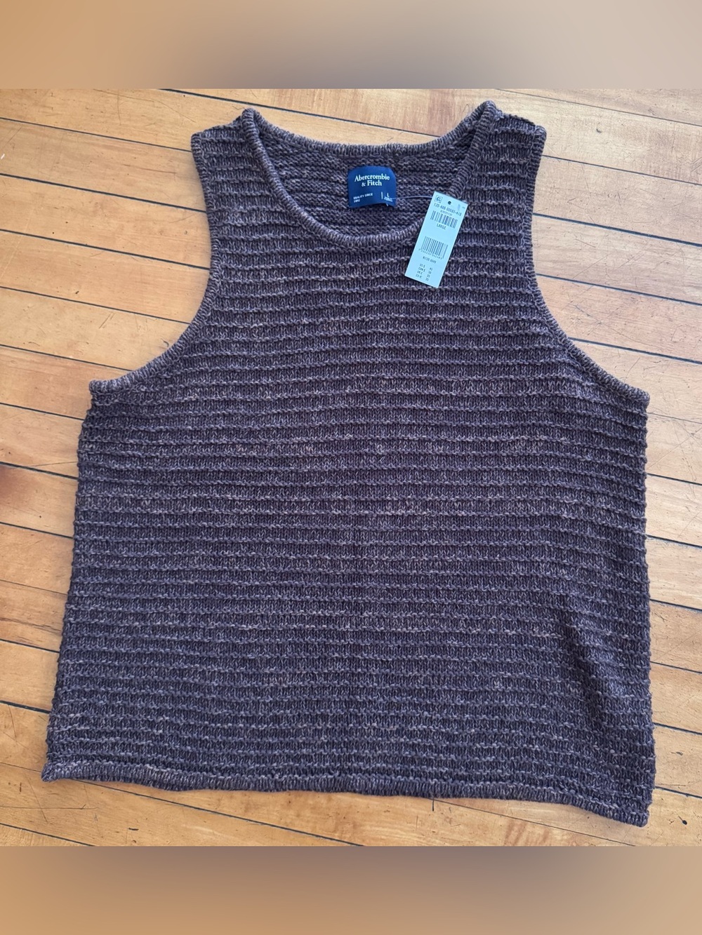 Abercrombie nwt brown Sweater vest Tank sleeveless knit size large